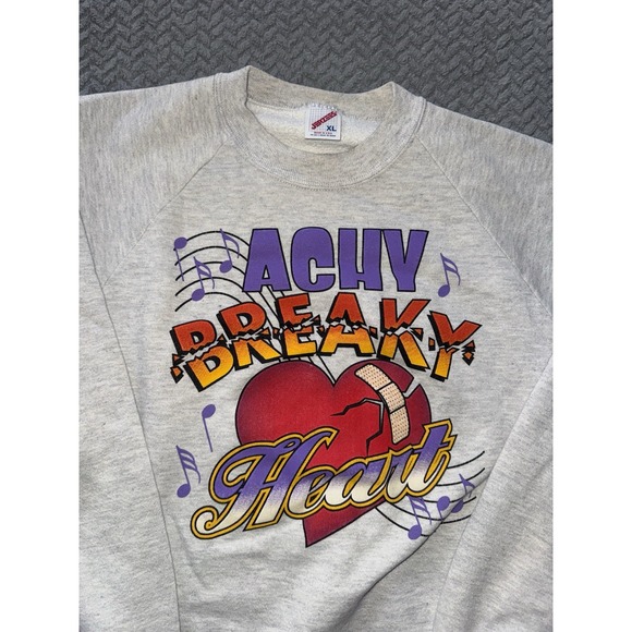 Jerzees vintage Billy Ray Cyrus "Achy Breaky Heart" Sweatshirt Gray Size XL - Picture 3 of 8